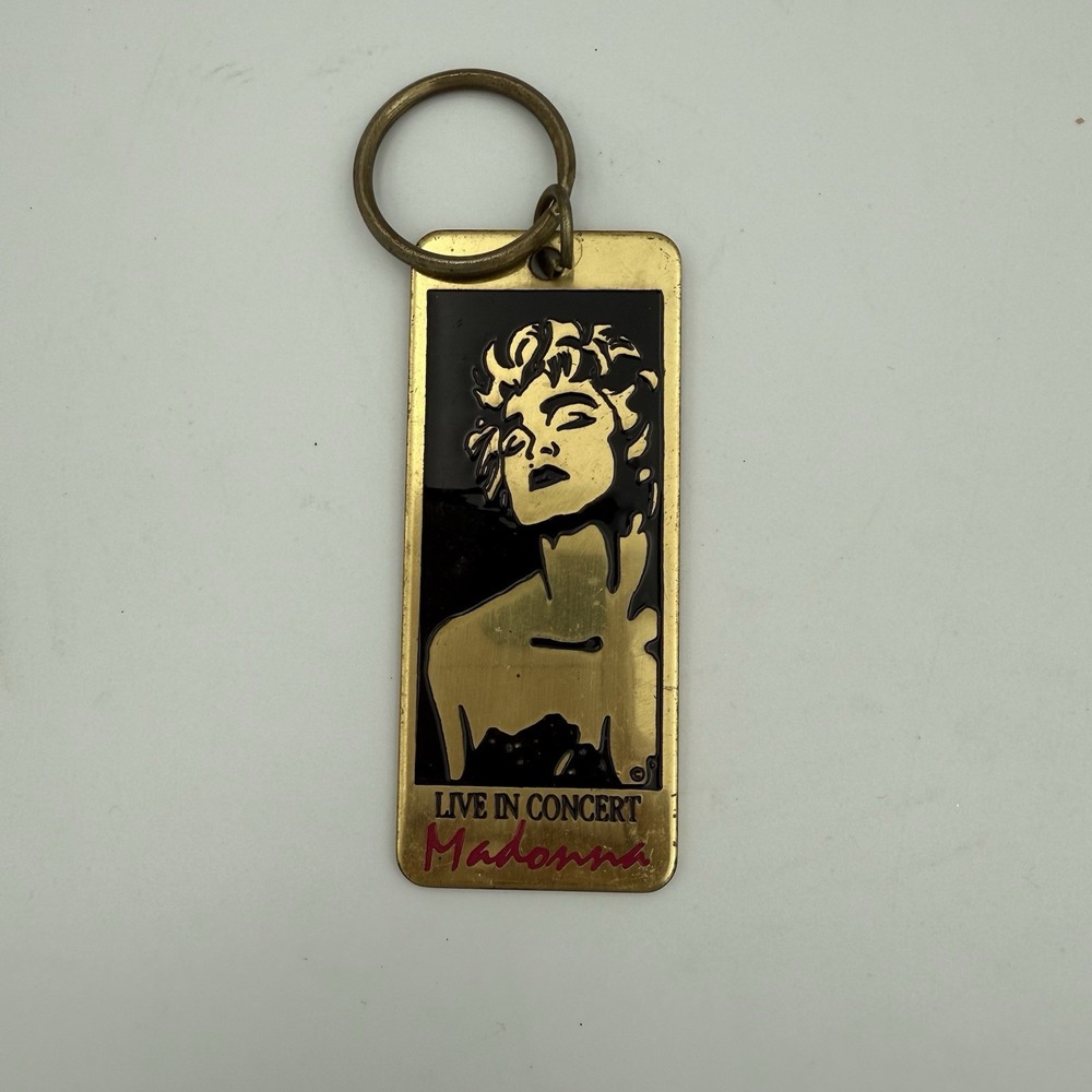 MADONNA SOLID BRASS HEAVY‎ WHO'S THAT GIRL WORLD TOUR 1987 VIP KEY CHAIN RING LP
